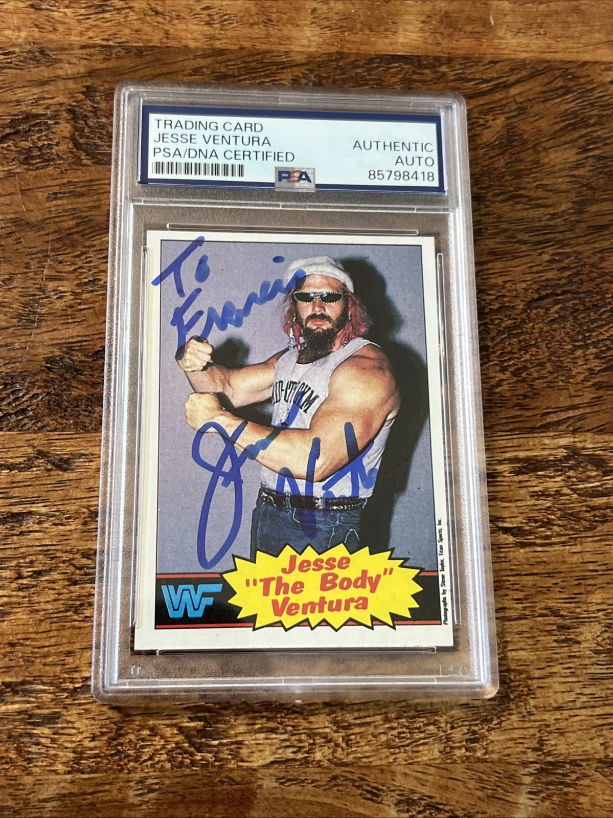 Jesse Ventura IP Signed Topps Card Psa Dna Coa Slab Autographed The Body WWF