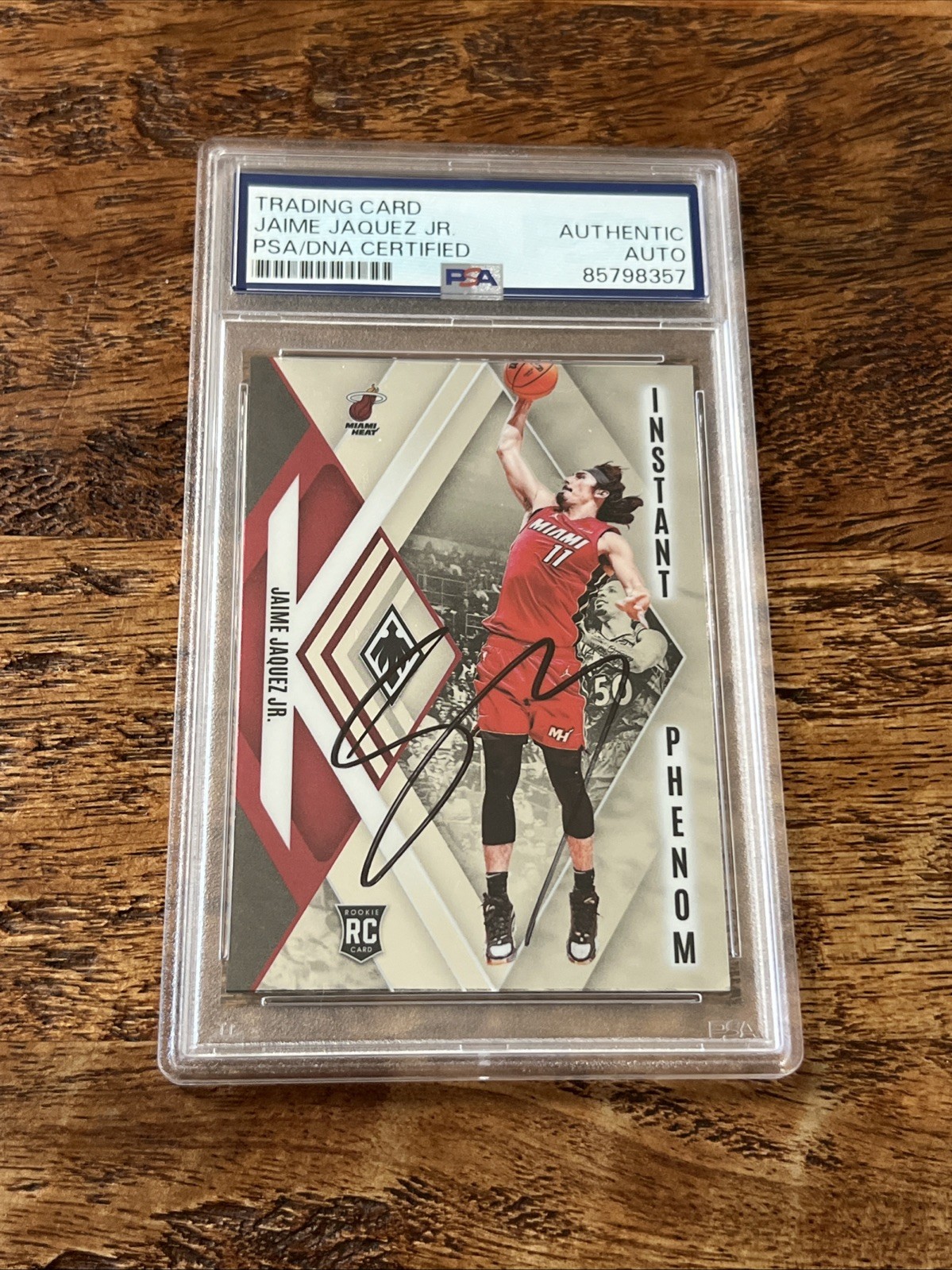Jaime Jaquez Jr IP Signed Panini Phoenix RC Card Psa Dna Slab Autographed Heat