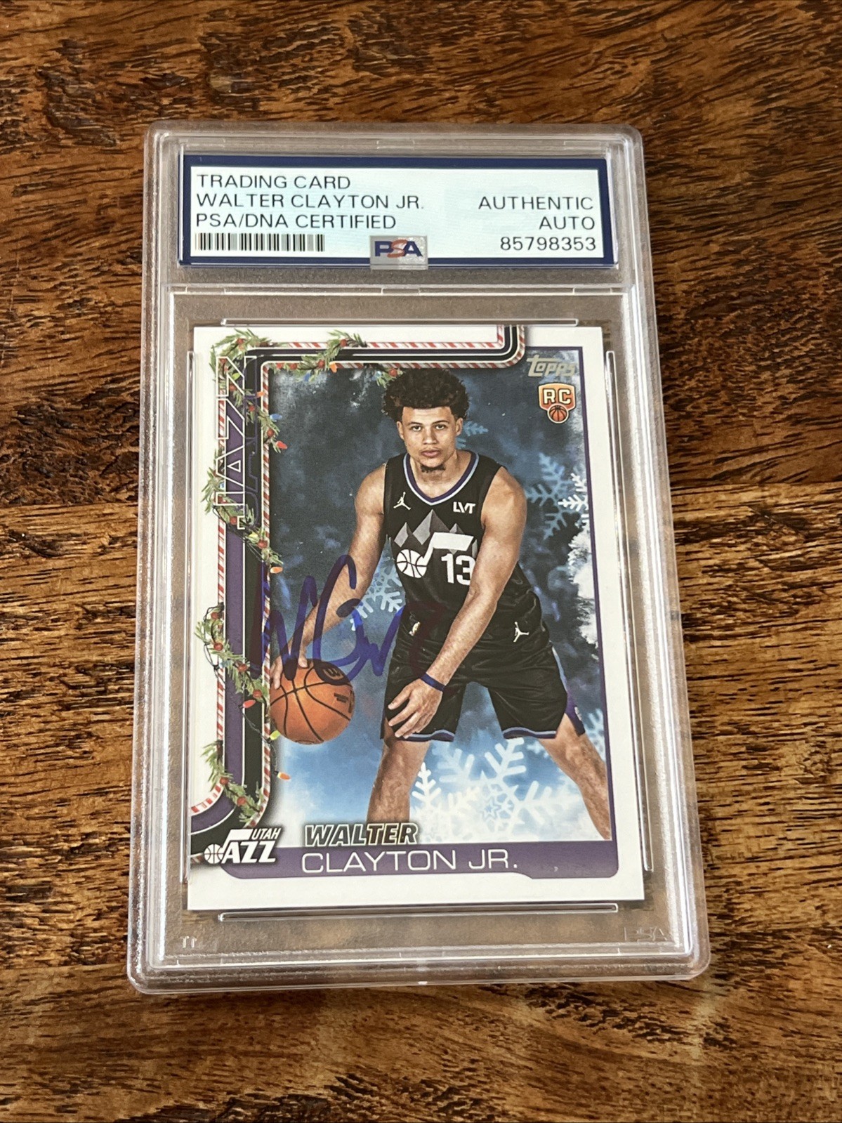 Walter Clayton Jr IP Signed Topps Rookie Card Psa Dna Coa Slab Autographed Jazz