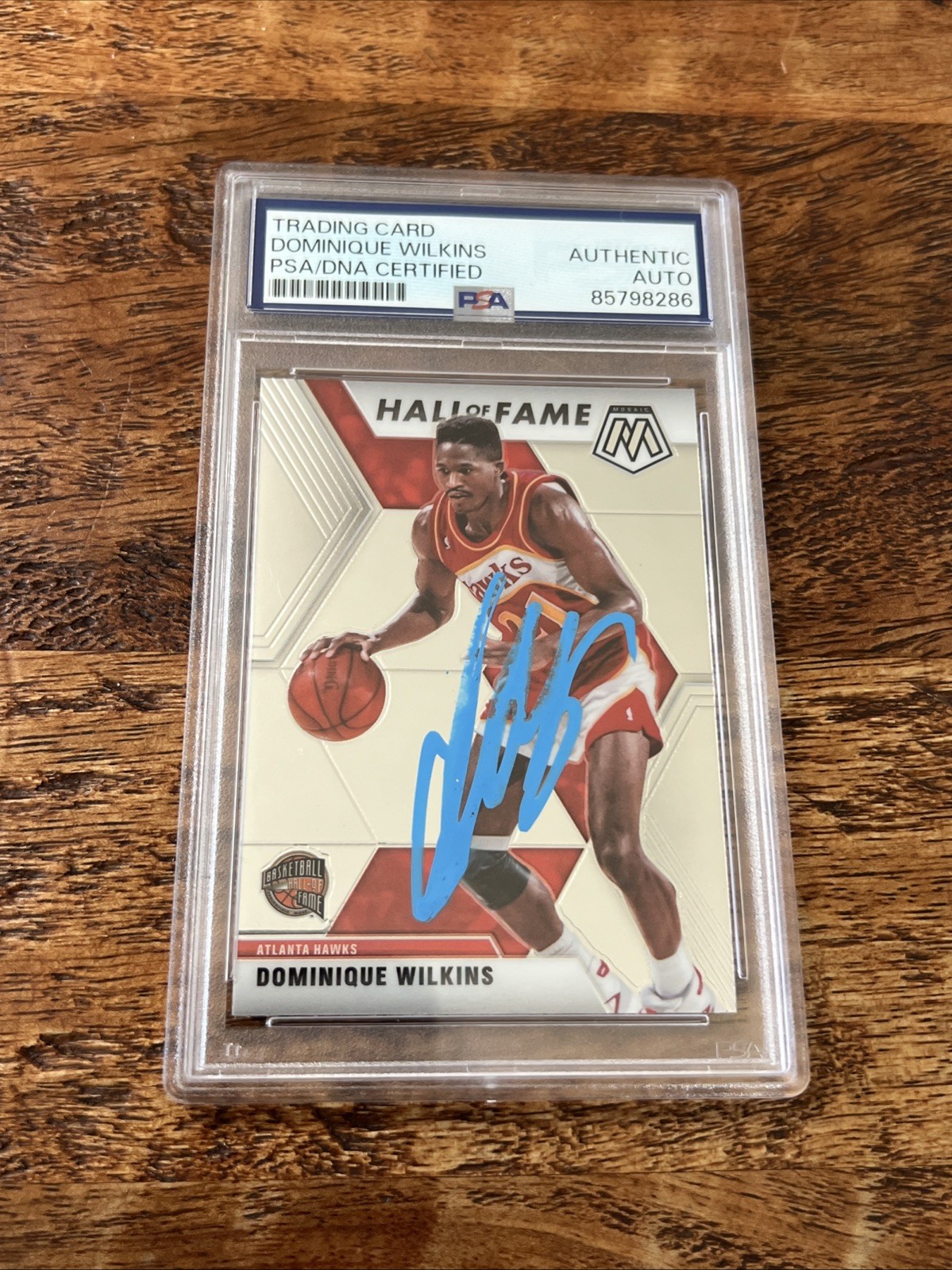 Dominique Wilkins IP Signed Mosaic Card Psa Dna Coa Slab Autographed Hawks