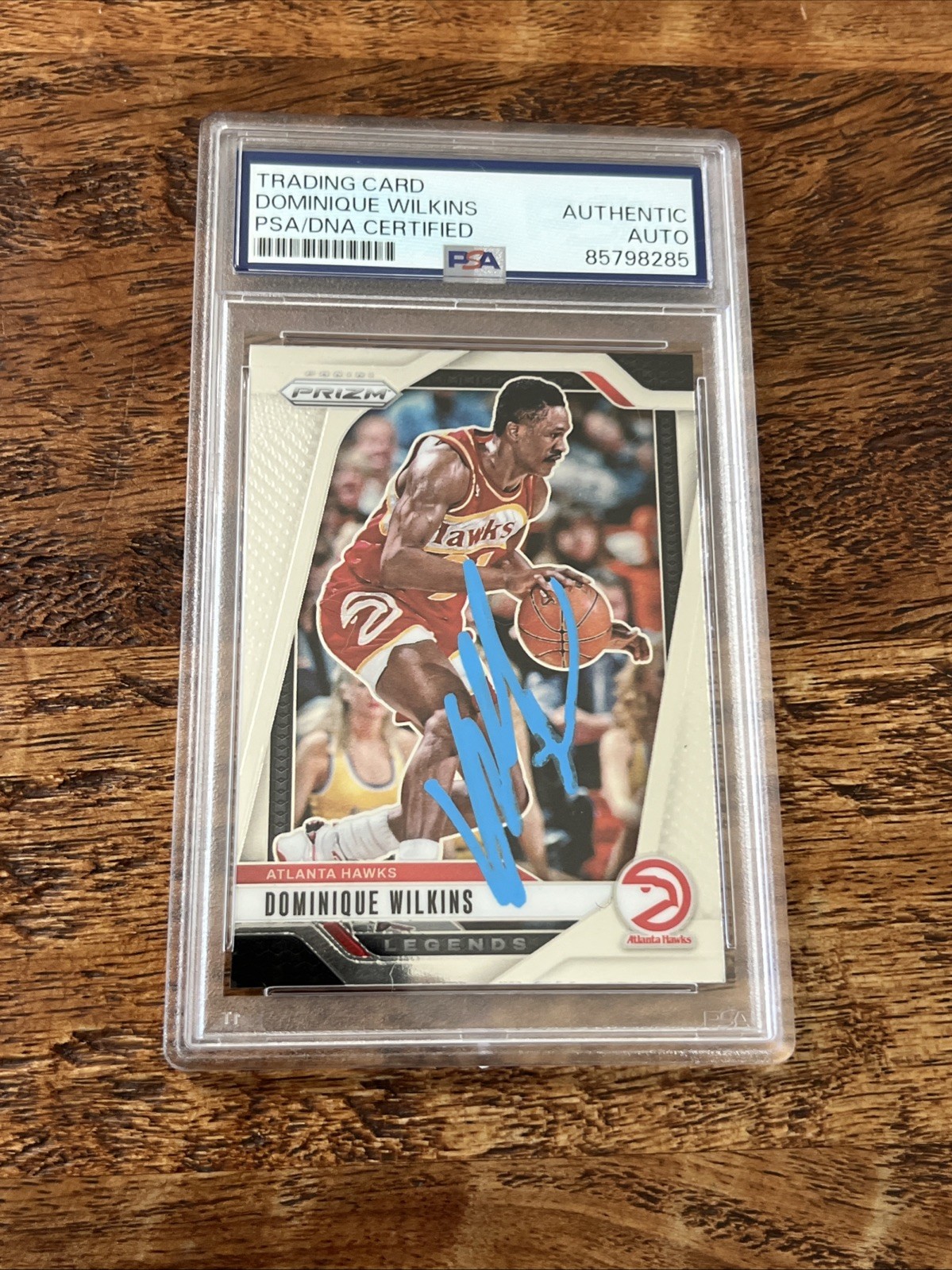 Dominique Wilkins IP Signed Prizm Card Psa Dna Coa Slab Autographed Hawks
