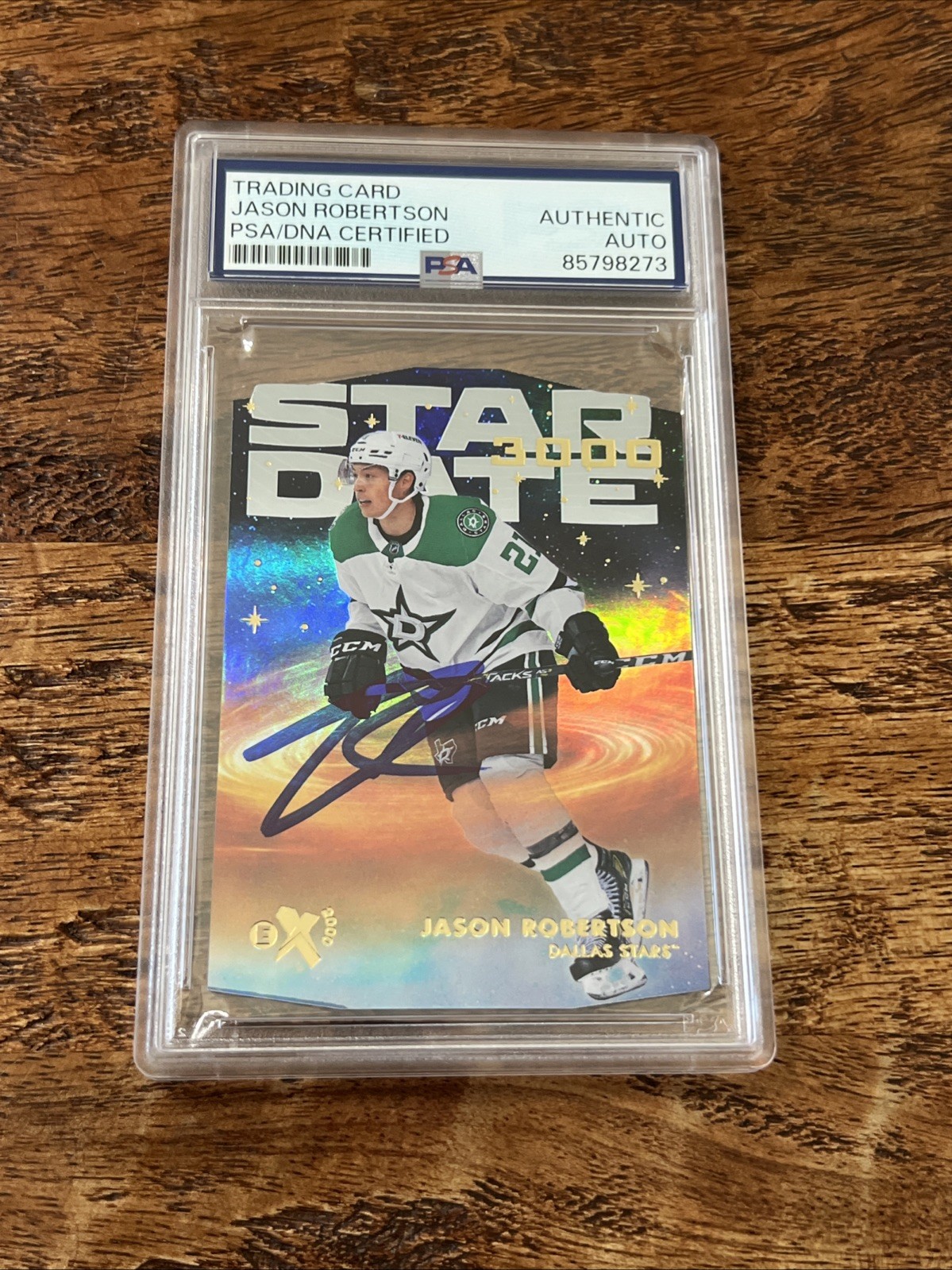 Jason Robertson IP Signed Skybox E-X 2000 Card Psa Dna Slab Stars Autographed
