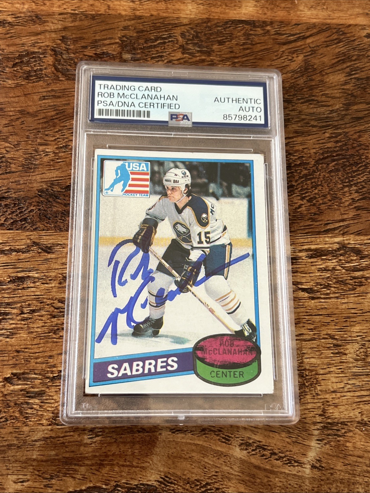 Rob McClanahan IP Signed Topps RC Card Psa Dna Slab Autographed Miracle On Ice