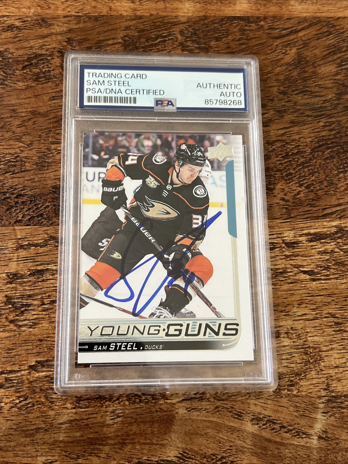 Sam Steel IP Signed UD Young Guns Card Psa Dna Coa Slab Ducks Autographed