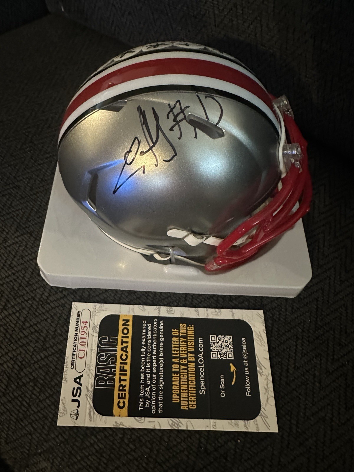 Chris Henry Jr Signed Mini Helmet Ohio State Buckeyes JSA Authentication COA