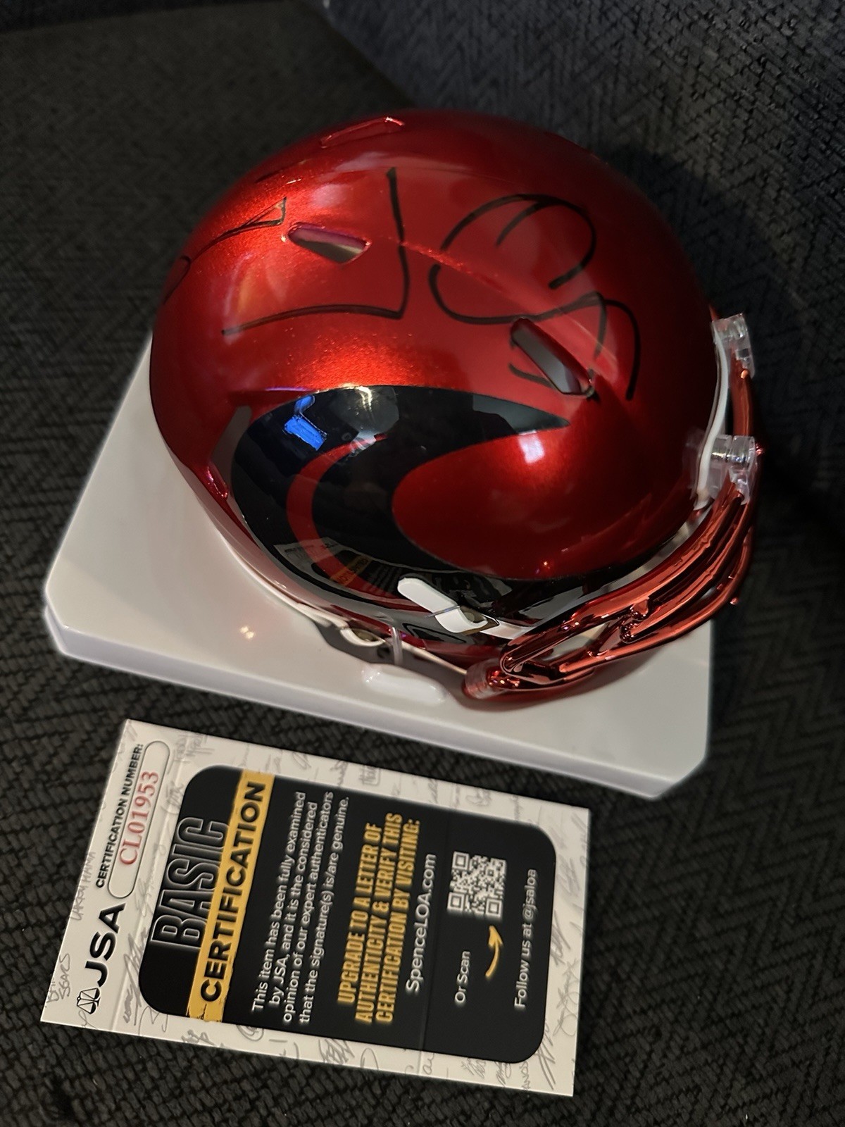 JJ Watt Signed Houston Texans Flash Mini Helmet JSA Authenticated COA