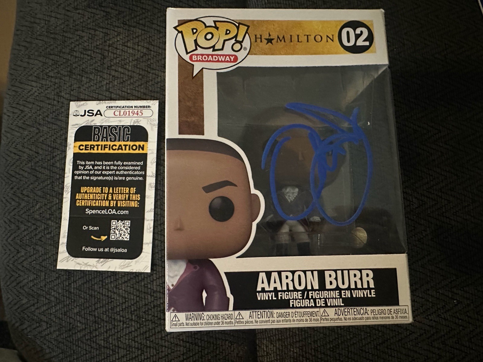 Leslie Odom Jr Funko Pop 02 NIB JSA Authentication COA Hamilton Aaron Burr