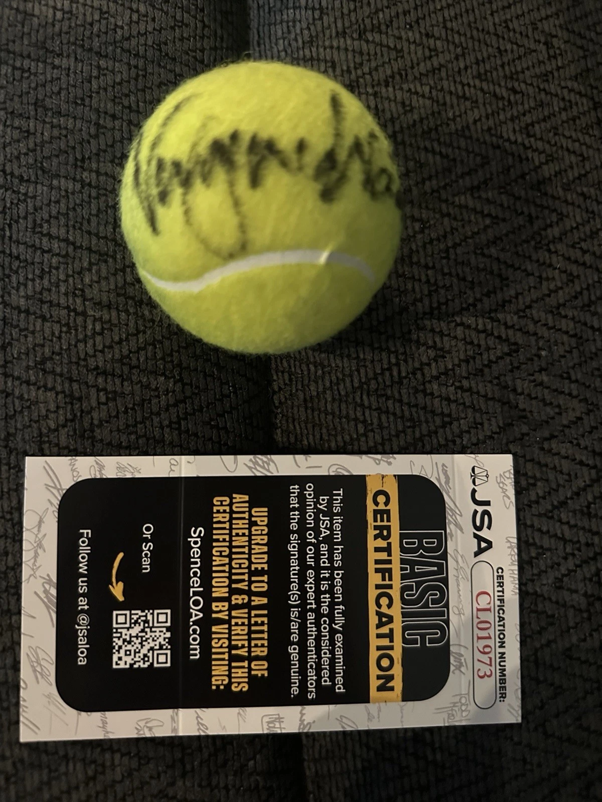 Virginia Wade Signed Tennis Ball Autographed JSA Authentication COA