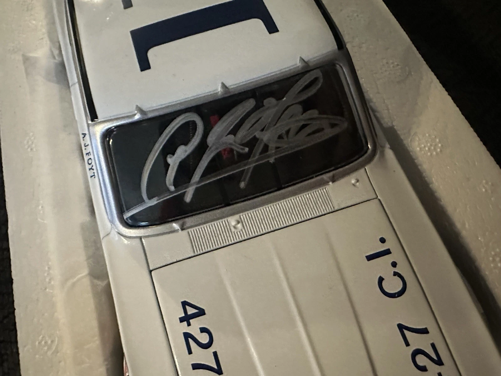 AJ Foyt Signed 1:24 Diecast NASCAR 1969 Torino Cobra JSA Authentication COA