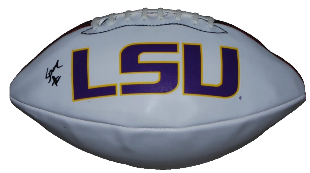 MANSOOR DELANE signed (LSU TIGERS) logo signature football BECKETT BW07988