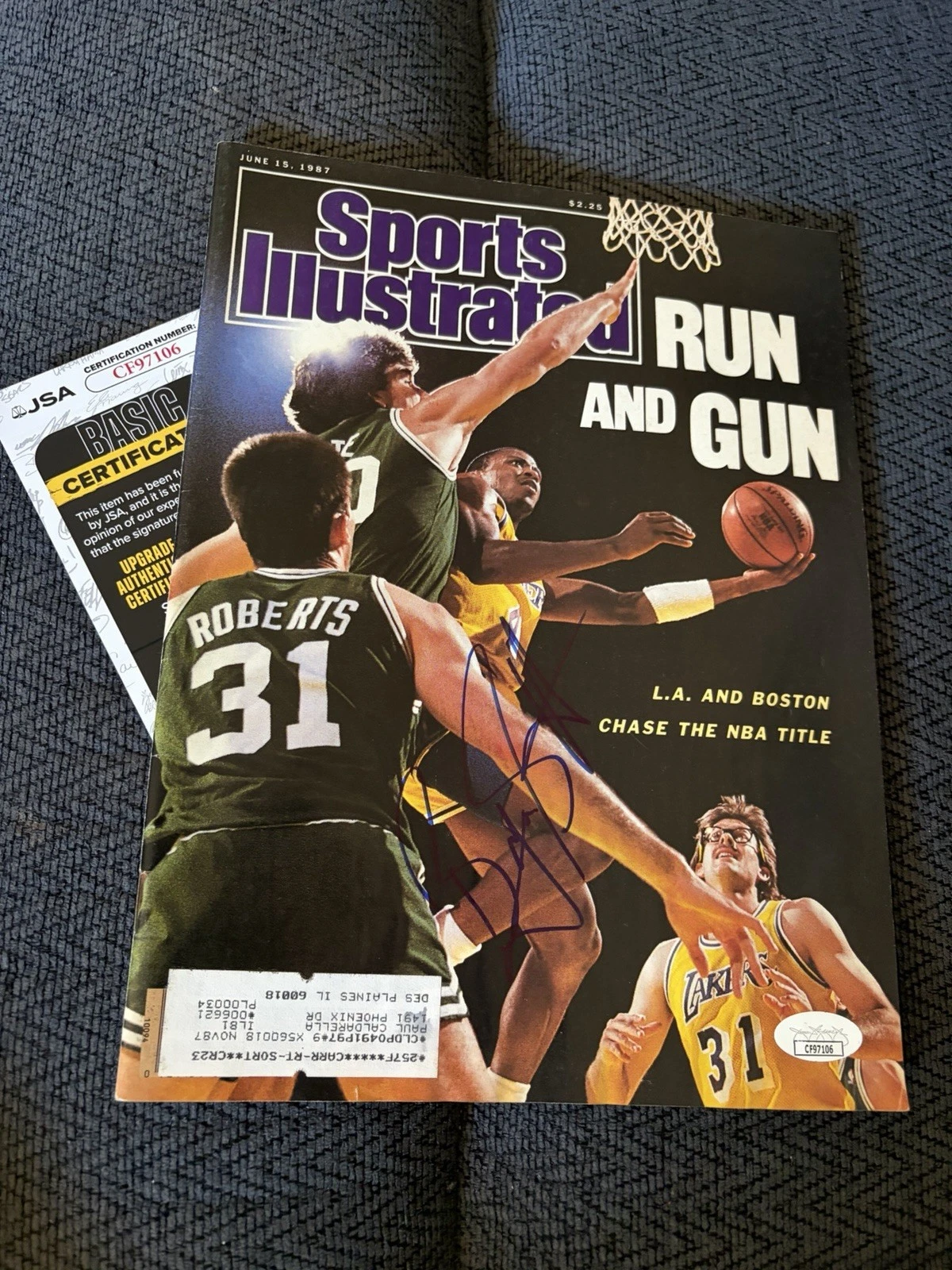 Byron Scott Signed Sports Illustrated Magazine JSA Authentication COA Lakers