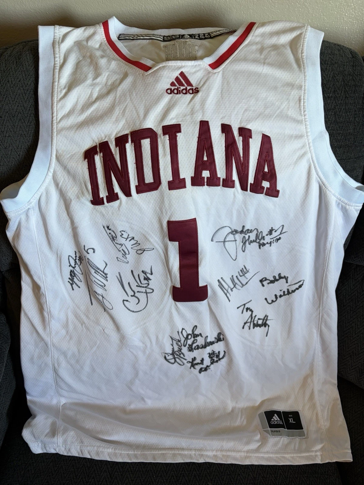 12 Iu Legends SIGNED Indiana Hoosiers Jersey XL Kent Benson Quinn Buckner ++