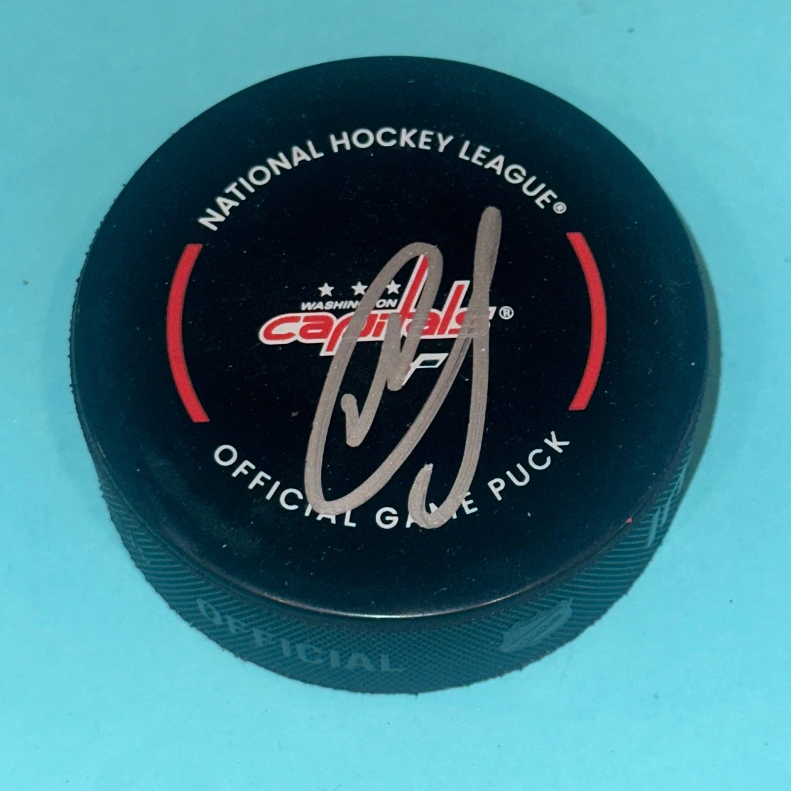 ALIAKSEI PROTAS Signed Washington CAPITALS Official GAME Puck Beckett (BAS)