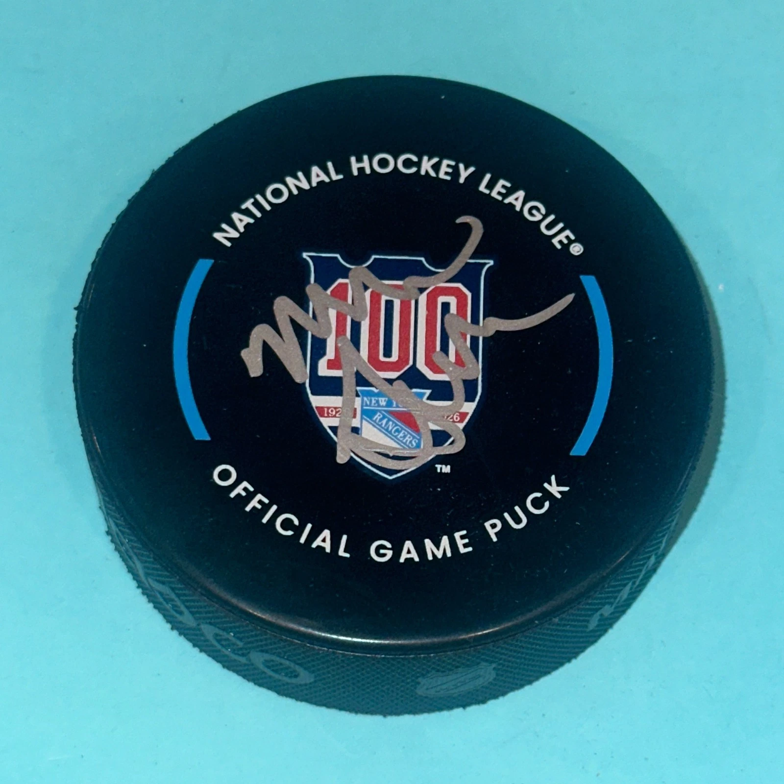 MIKE SULLIVAN Signed New York RANGERS 100th Official GAME Puck Beckett (BAS)
