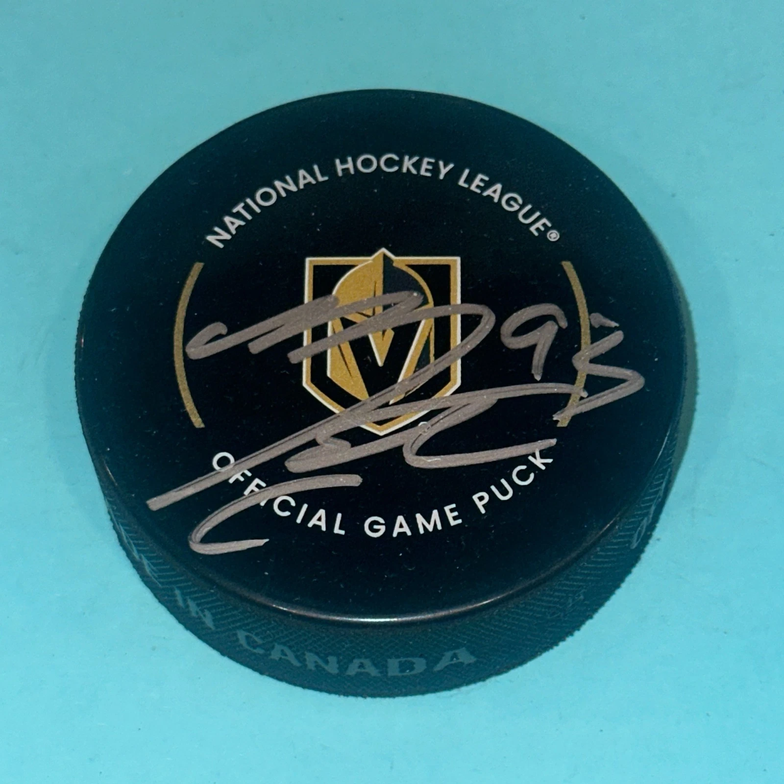 MITCH MARNER Signed Vegas GOLDEN KNIGHTS Official GAME Puck Beckett (BAS)