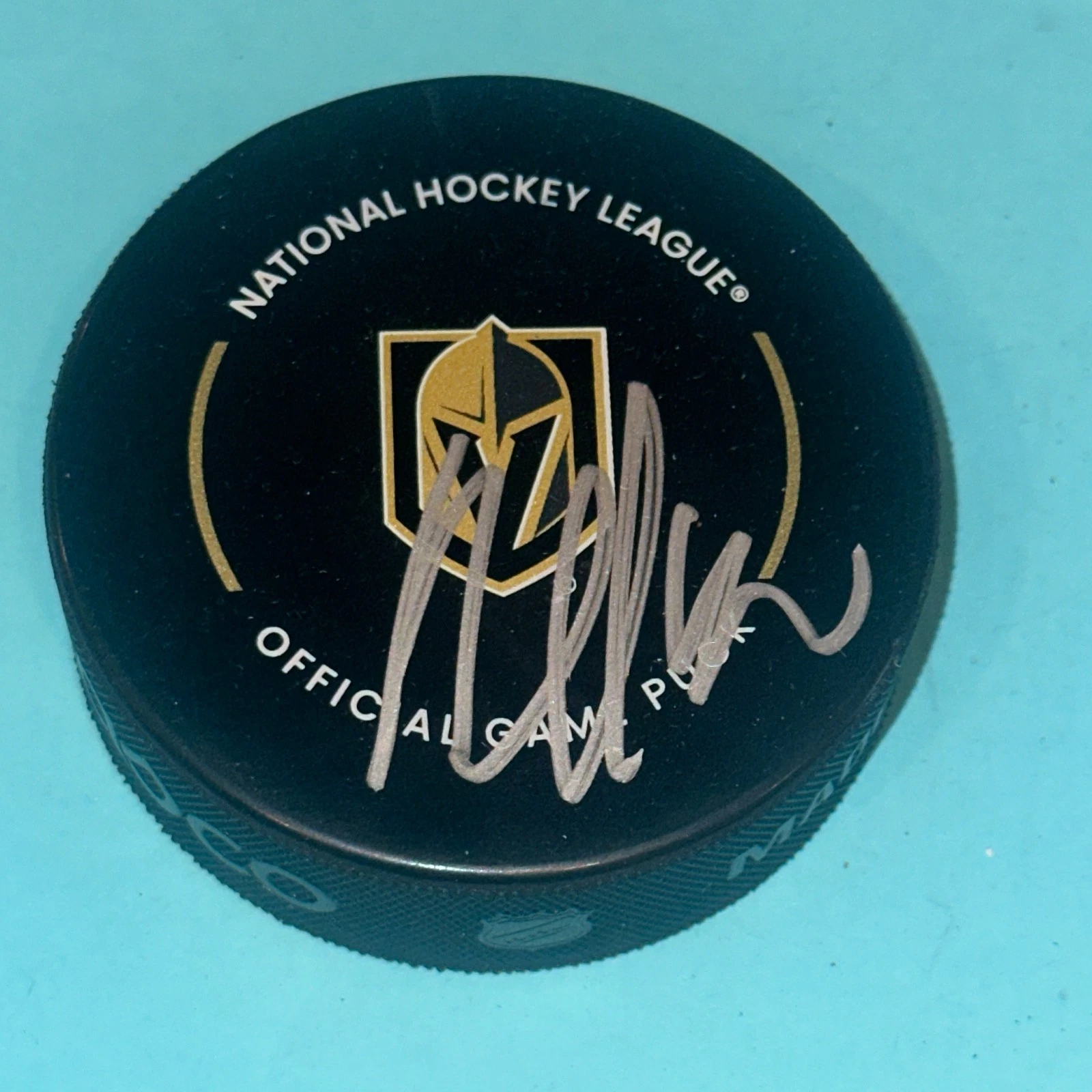 TOMAS HERTL Signed Vegas GOLDEN KNIGHTS Official GAME Puck Beckett (BAS)