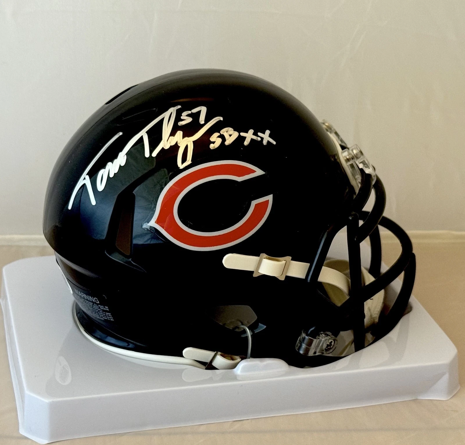 Tom Thayer signed Chicago Bears mini helmet autographed W/ SB XX JSA Witnessed