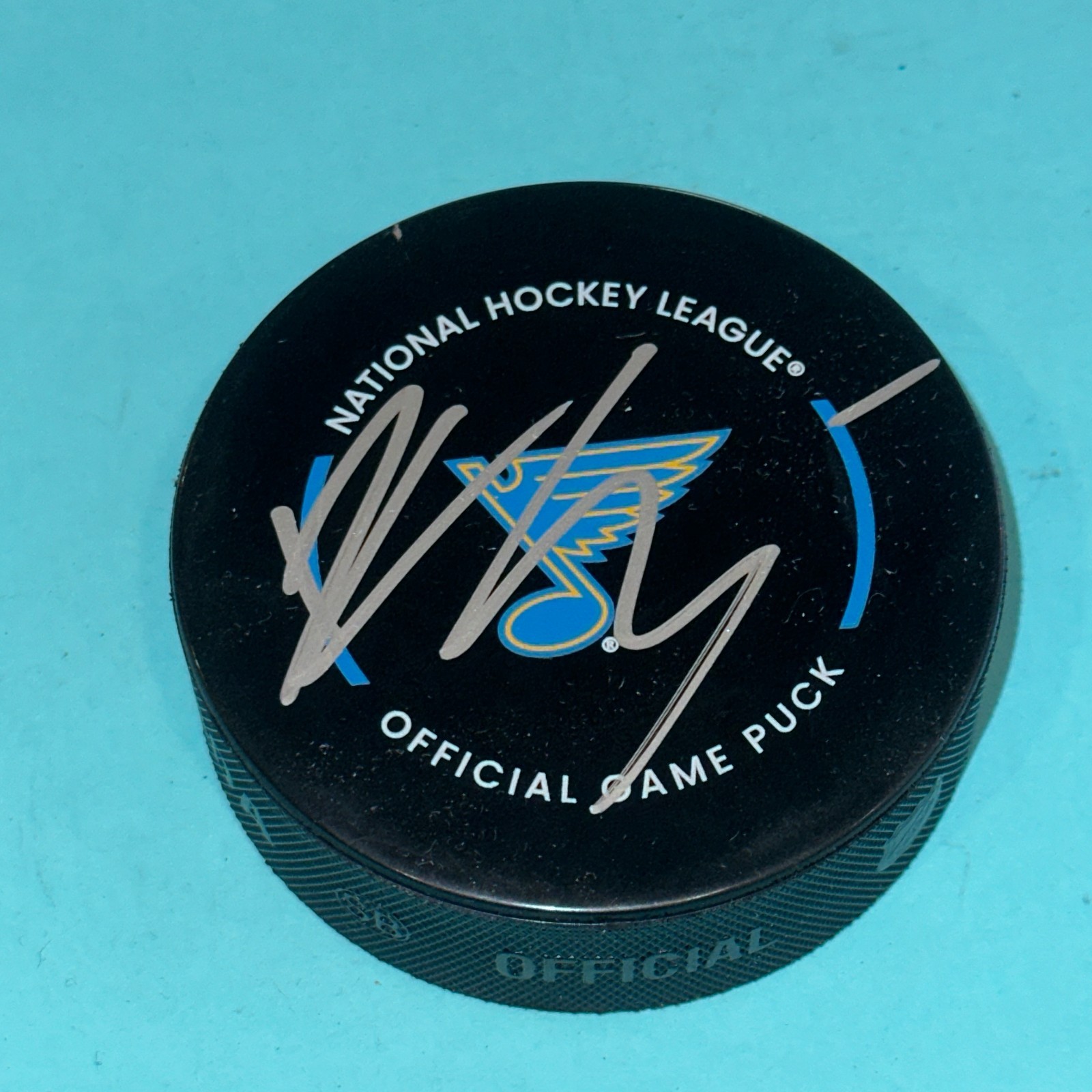 DALIBOR DVORSKY Signed St. Louis BLUES Official GAME Puck Beckett (BAS)