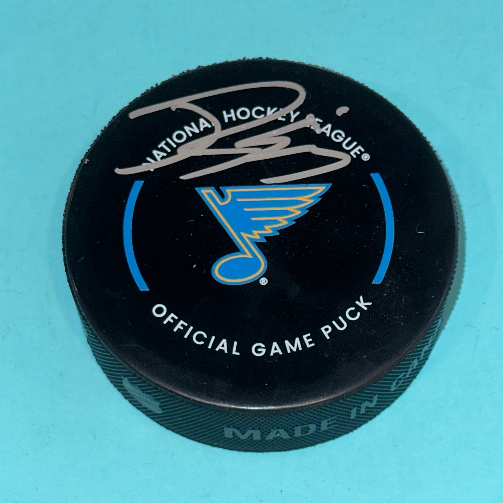ROBERT THOMAS Signed St. Louis BLUES Official GAME Puck Beckett (BAS)