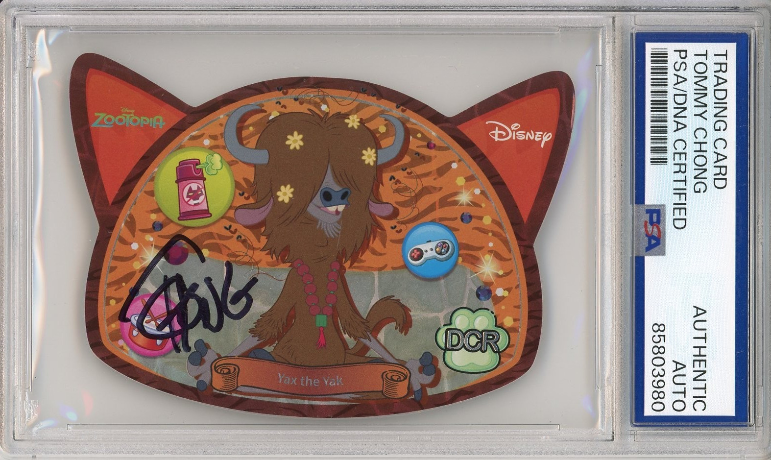 2023 Kakawow Disney Die Cut Yax The Yak SIGNED AUTO Tommy Chong PSA DNA COA