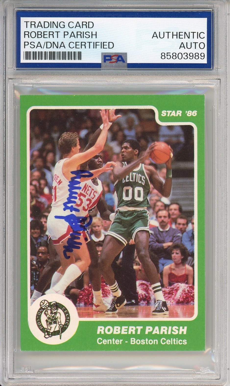 1986 STAR ROBERT PARISH CELTICS HOF SIGNED CARD PSA DNA COA AUTOGRAPH Celtics
