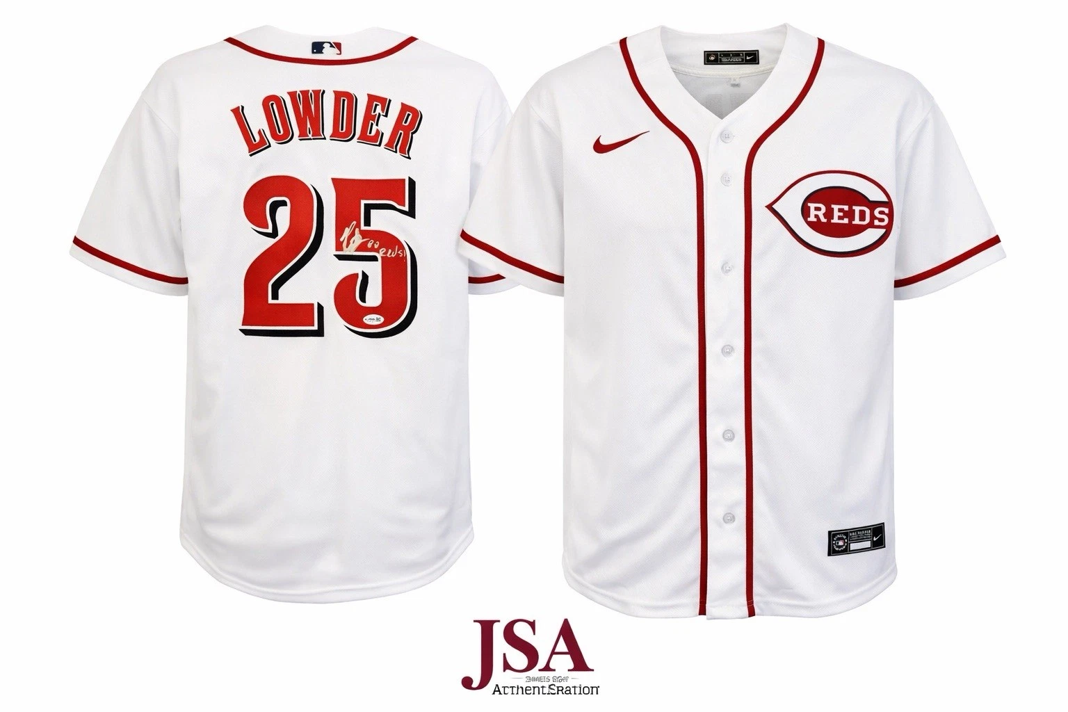 Rhett Lowder Cincinnati Reds Autographed Jersey JSA Authentic Signed Go Reds #25