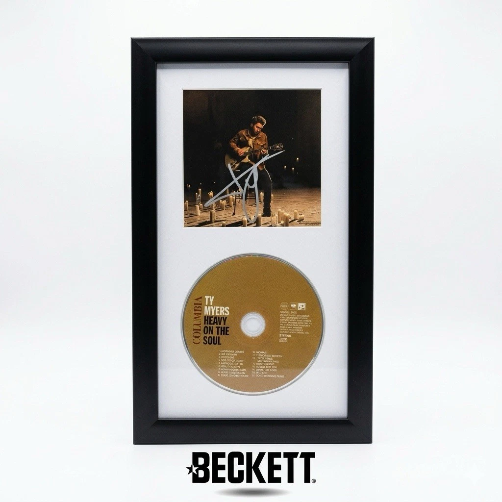 Ty Myers Signed Heavy On The Soul CD Cover Beckett Authentic Autographed Framed