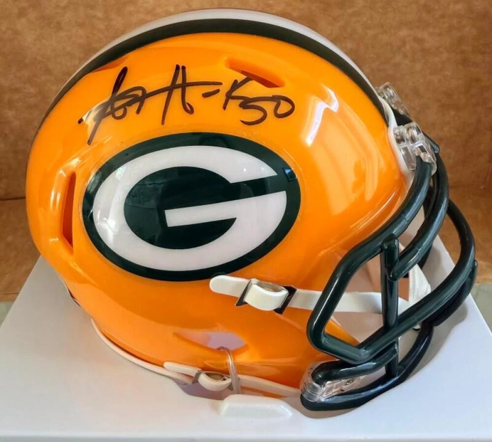 AJ HAWK #50 GREEN BAY PACKERS SIGNED MINI HELMET BECKETT AUTH