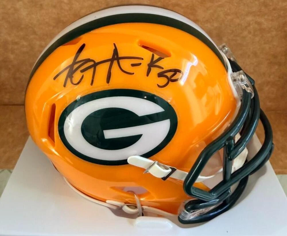 AJ HAWK #50 GREEN BAY PACKERS SIGNED MINI HELMET BECKETT AUTH