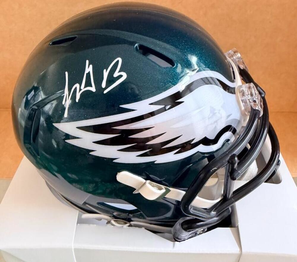 LEGARRETTE BLOUNT PHILADELPHIA EAGLES SIGNED SPEED MINI HELMET JSA