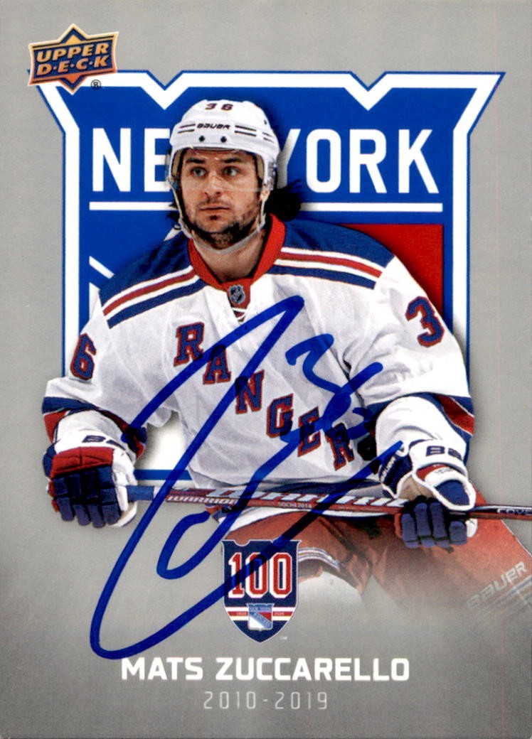 Mats Zuccarello Signed 2025/26 Upper Deck New York Rangers Centennial Card #77