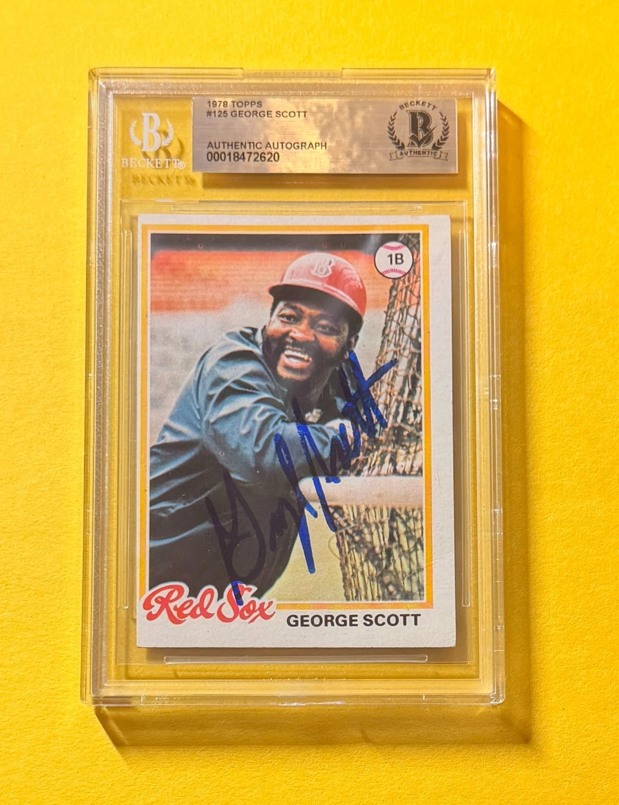 1978 TOPPS GEORGE SCOTT #125 SIGNED AUTO CARD BECKETT AUTHENTIC RED SOX