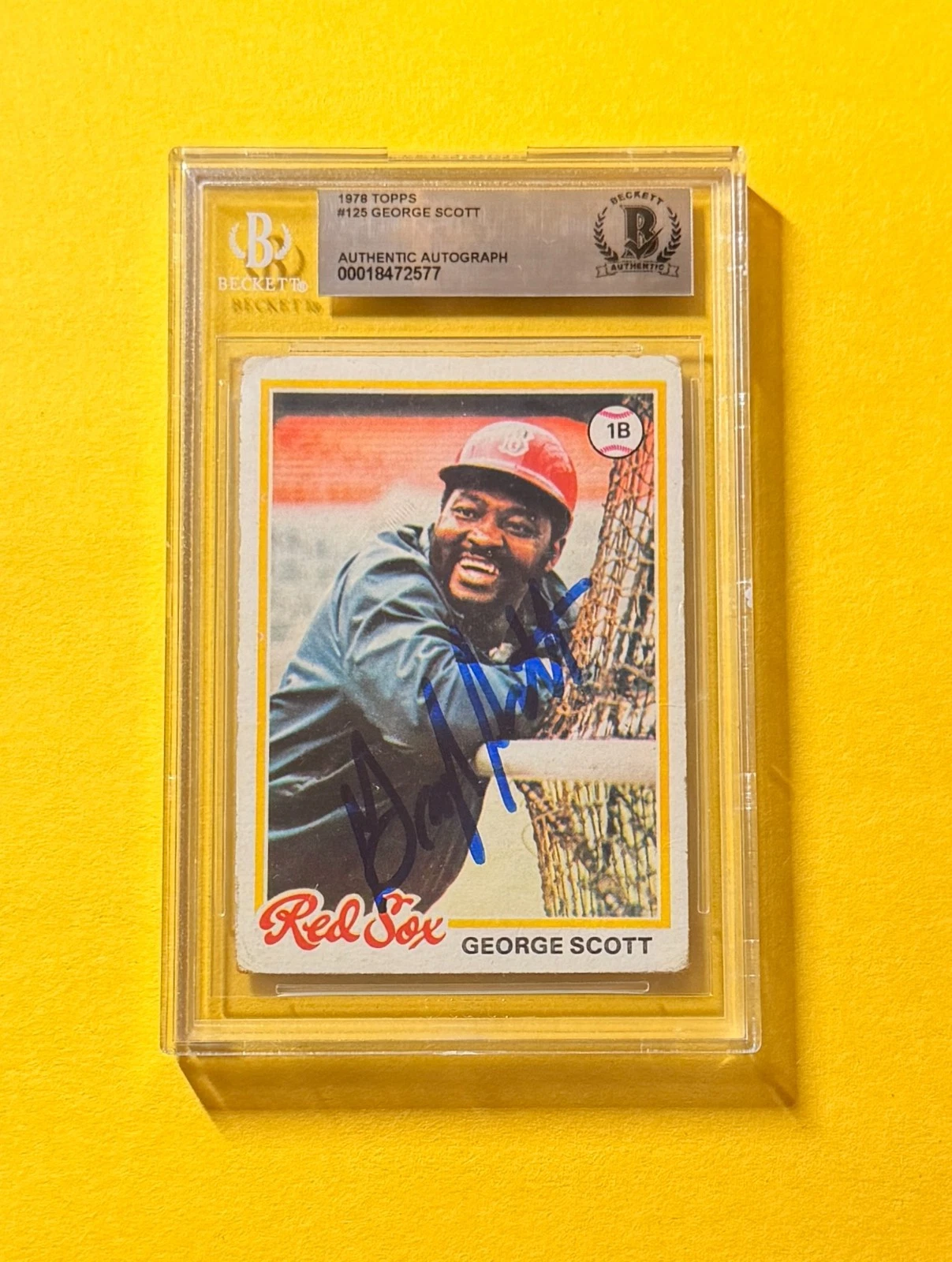 1978 TOPPS GEORGE SCOTT #125 SIGNED AUTO CARD BECKETT AUTHENTIC RED SOX