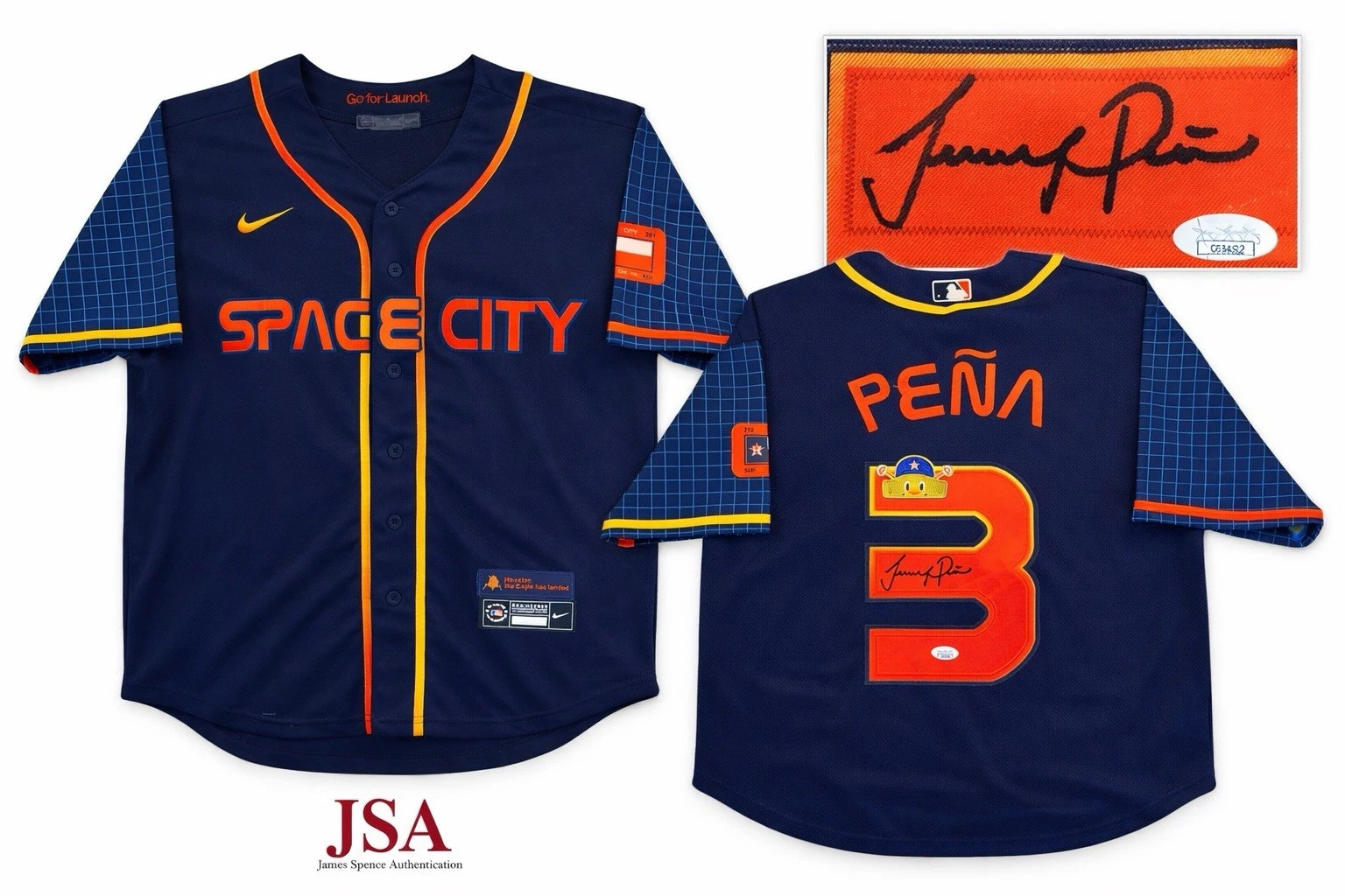 Jeremy Peña Houston Astros Signed Jersey JSA Authentic Autographed