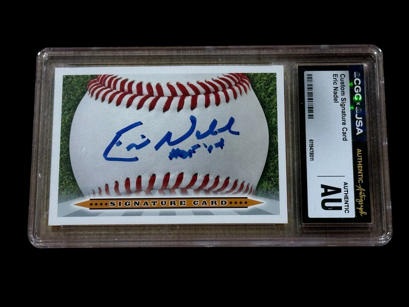 Eric Nadel Texas Rangers HOF Frick Commentator Signed Autograph CGC JSA Slab