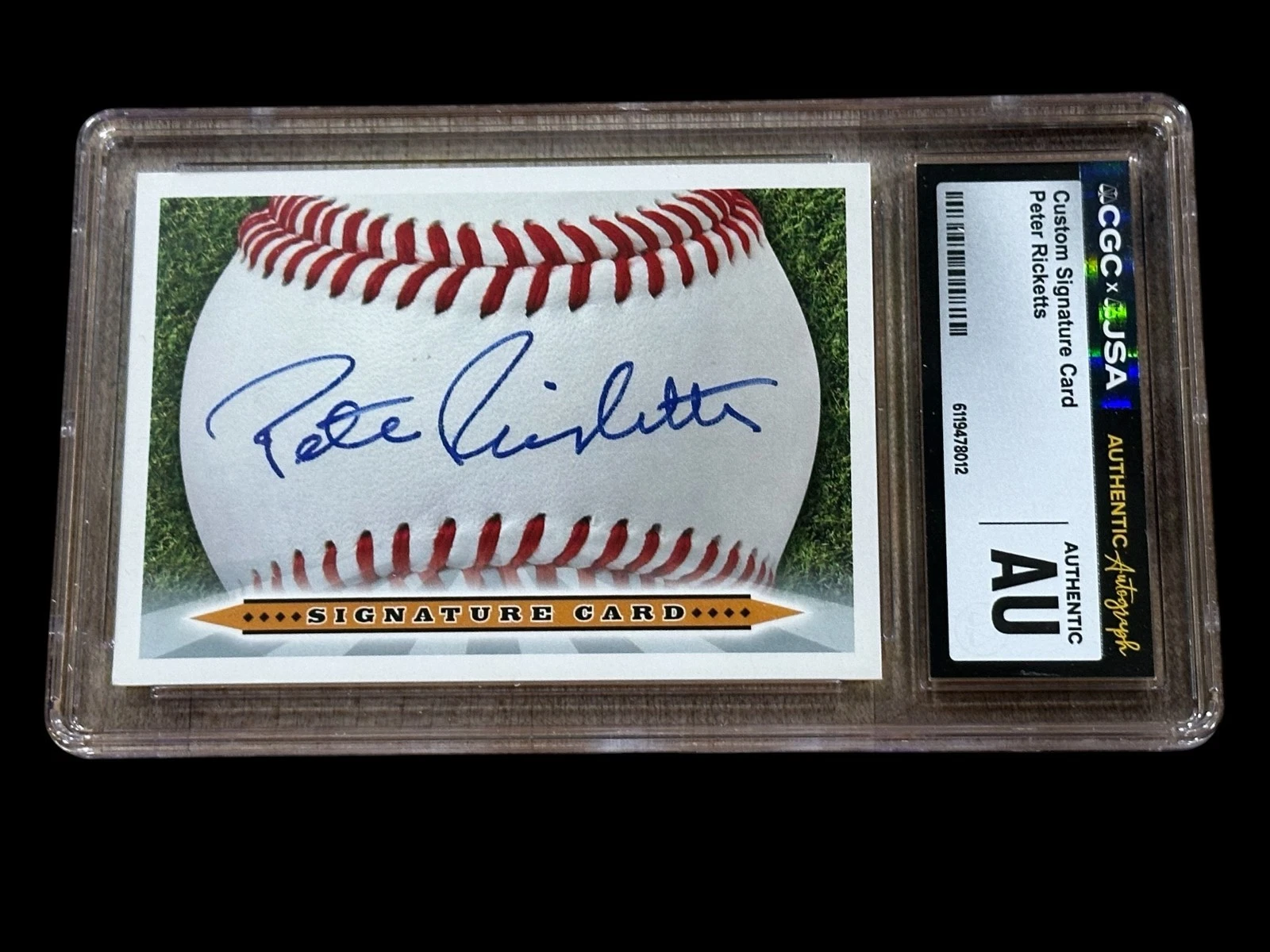 Peter Ricketts Chicago Cubs Owner Nebraska Senator Signed Autograph CGC JSA Slab