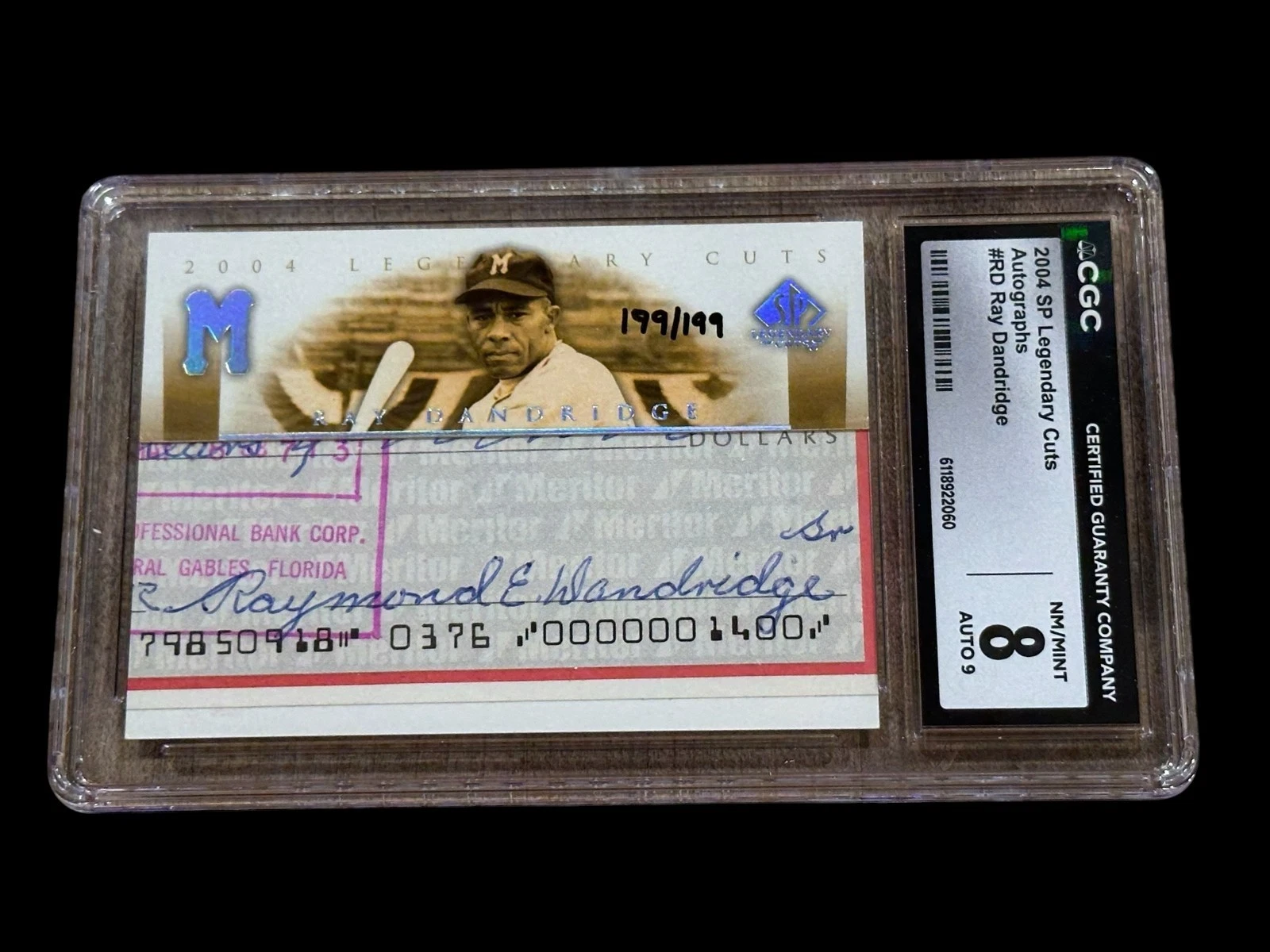 Ray Dandridge 2004 Upper Deck Legendary Cuts Negro league Signed Autograph CGC 8