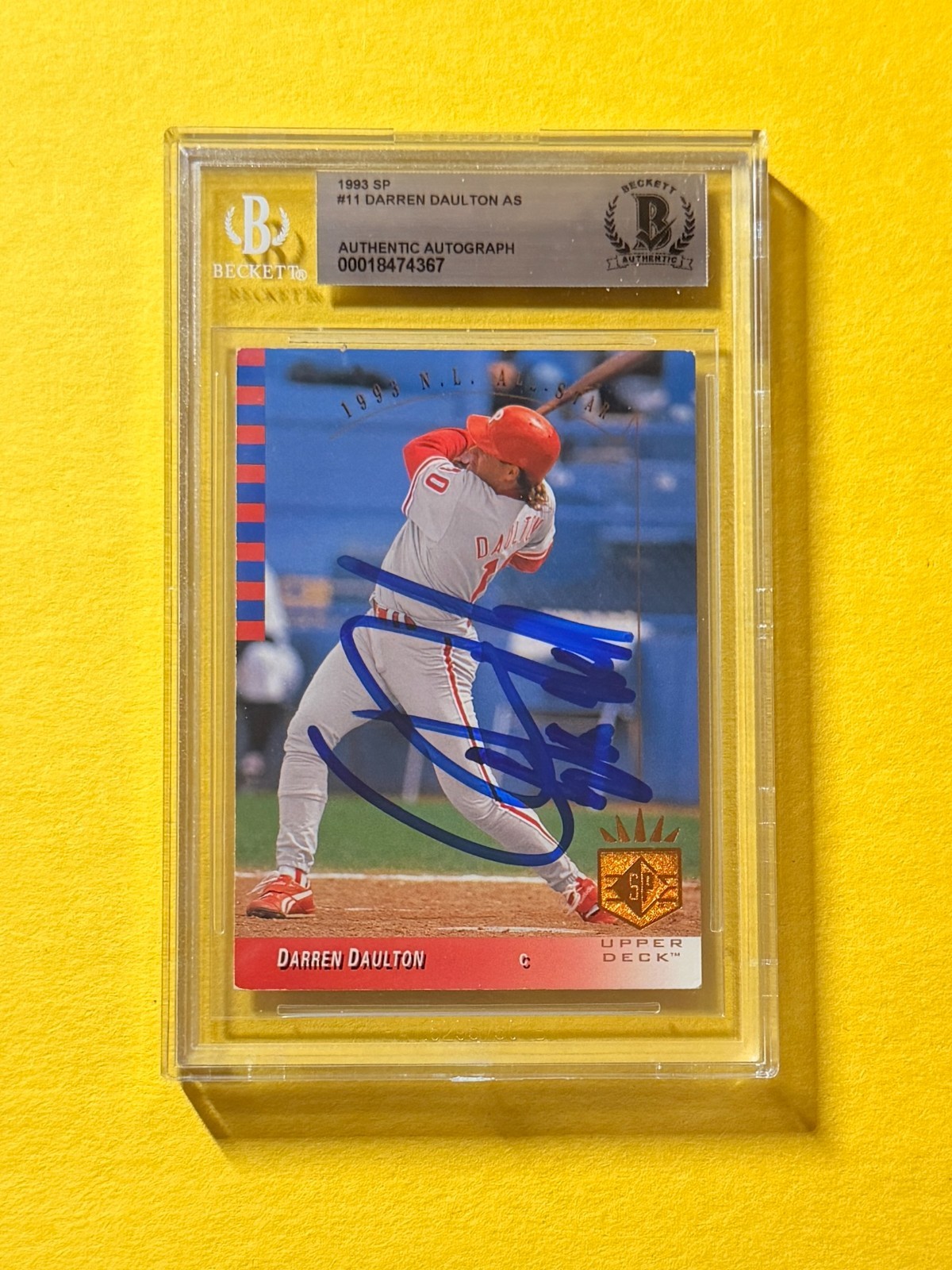 1993 UD SP DARREN DAULTON AS #11 SIGNED AUTO CARD BECKETT AUTHENTIC PHILLIES