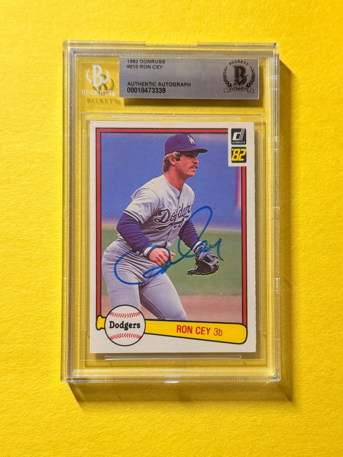 1982 DONRUSS RON CEY #210 SIGNED AUTO CARD BECKETT AUTHENTIC DODGERS