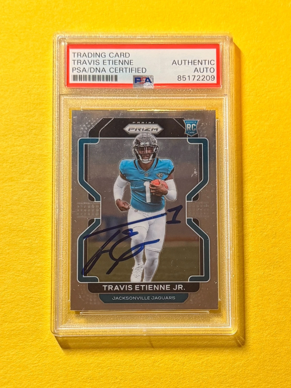 2021 PANINI PRIZM TRAVIS ETIENNE JR. #344 SIGNED AUTO CARD PSA/DNA AUTHENTIC