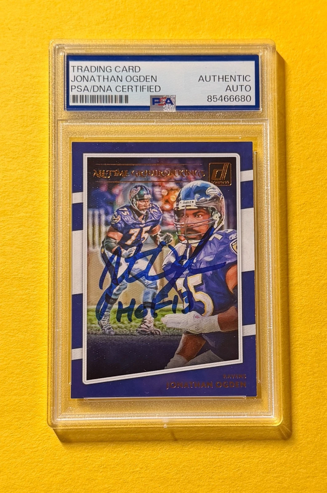 2020 PANINI DONRUSS JONATHAN OGDEN #ATGK-JO SIGNED AUTO CARD PSA/DNA AUTH HOF13