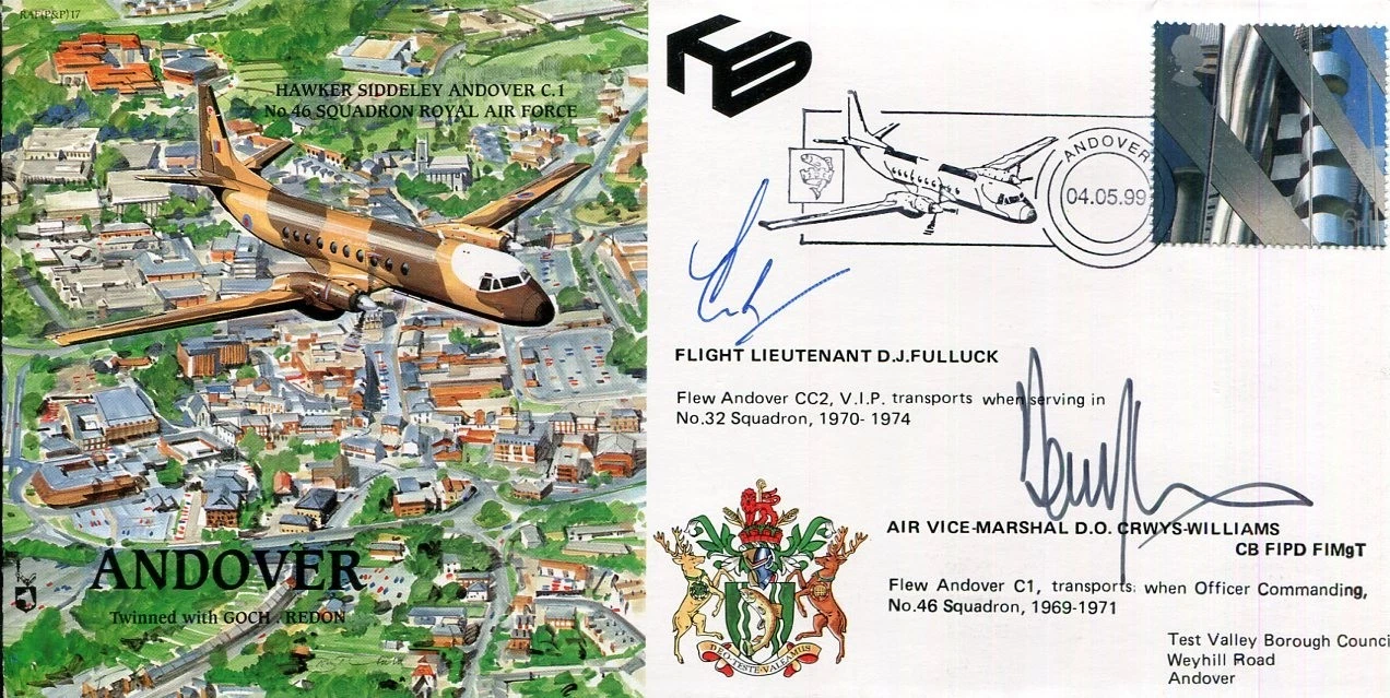 Fl Lt D. J. Fulluck Air Vice Marshal D. O. Crwys-Williams RAF Signed Autograph