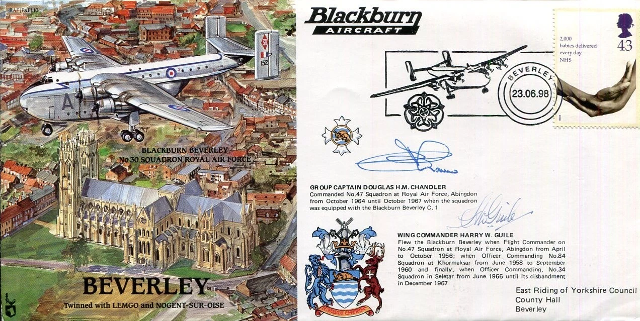 Group Cap Douglas H.M. Chandler Wing Commander Harry Guile RAF Signed Autograph