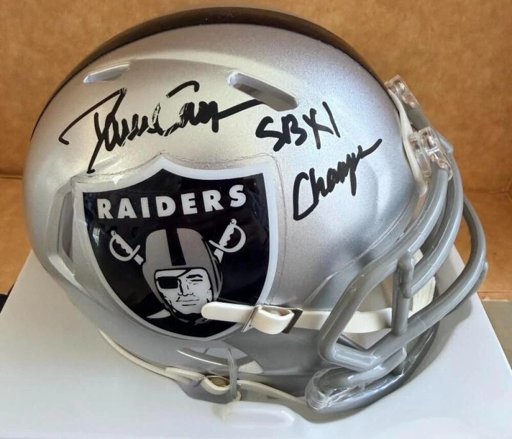 DAVE CASPER OAKLAND RAIDERS SB XL CHAMPS SIGNED MINI HELMET BECKETT