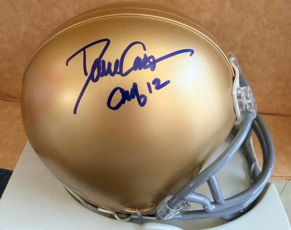 DAVE CASPER NOTRE DAME CHOF 12 SIGNED MINI HELMET BECKETT AUTH