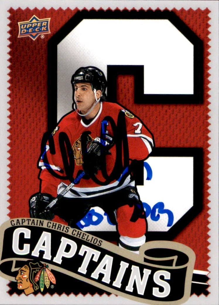 Chris Chelios Signed 2025/26 Upper Deck Chicago Blackhawks Centennial Card #165