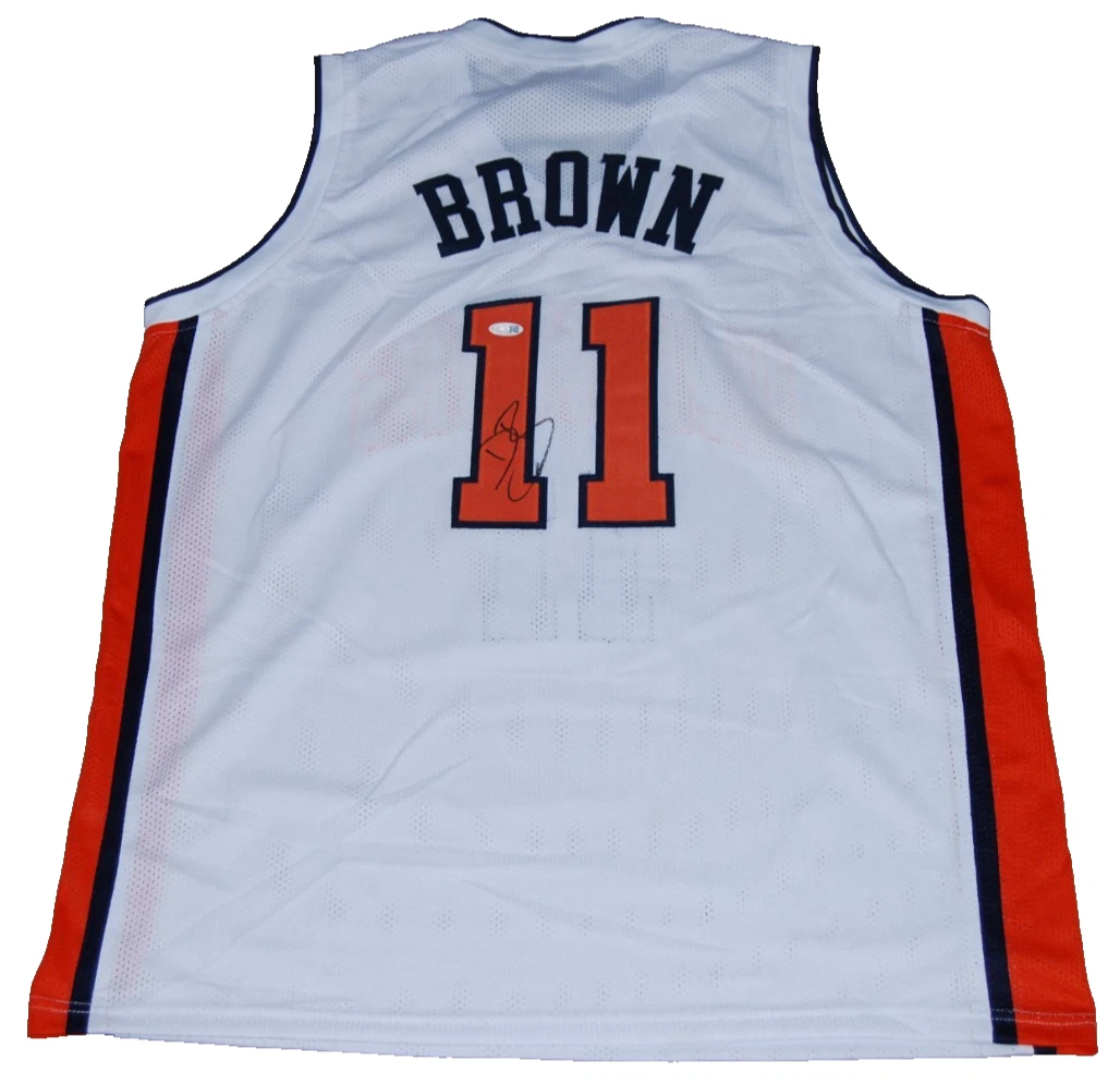 DEE BROWN signed (ILLINOIS FIGHTING ILLINI) white basketball jersey JSA WITNESS