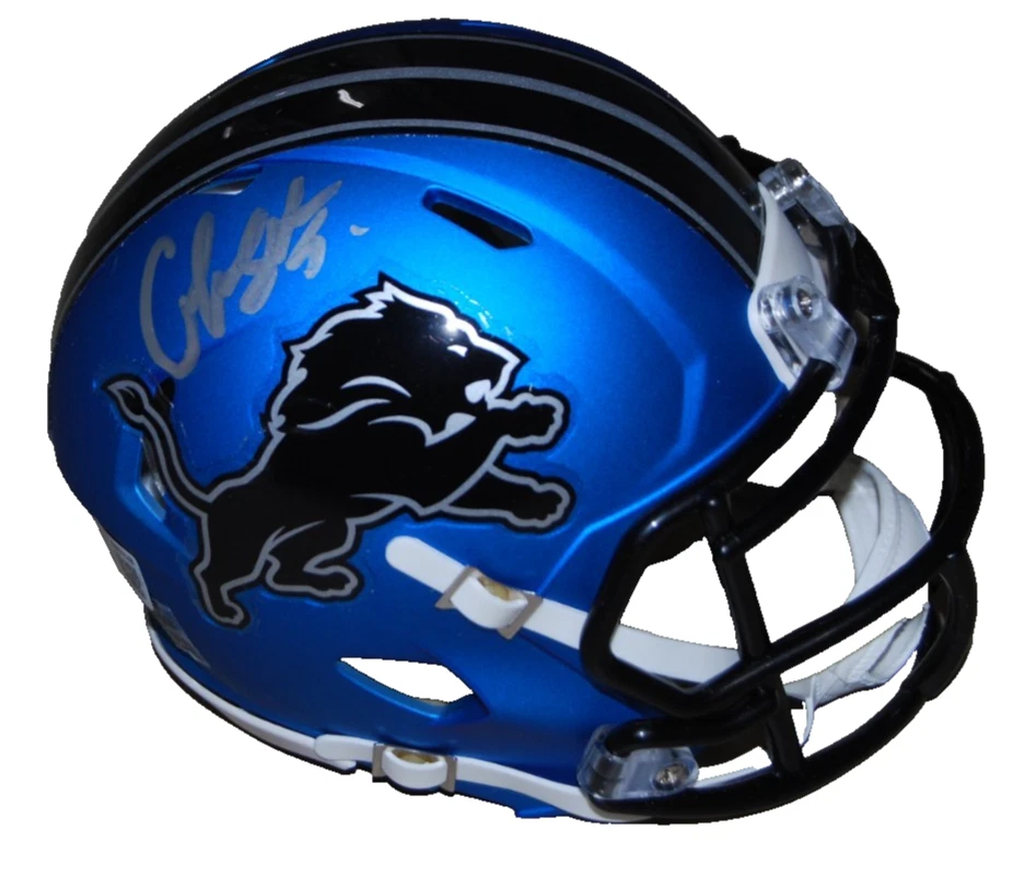 CHRIS SPIELMAN signed (DETROIT LIONS) mini football helmet BECKETT BW61148