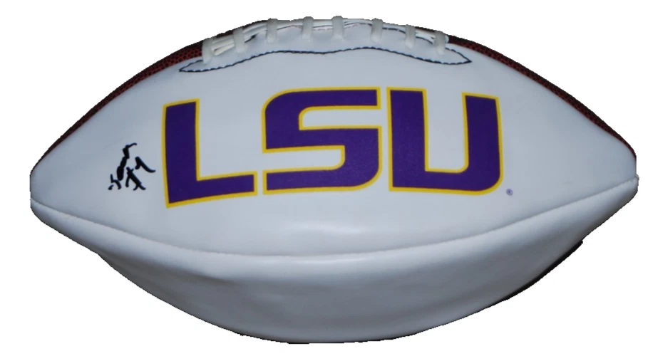 MANSOOR DELANE signed (LSU TIGERS) logo signature football BECKETT BW07987