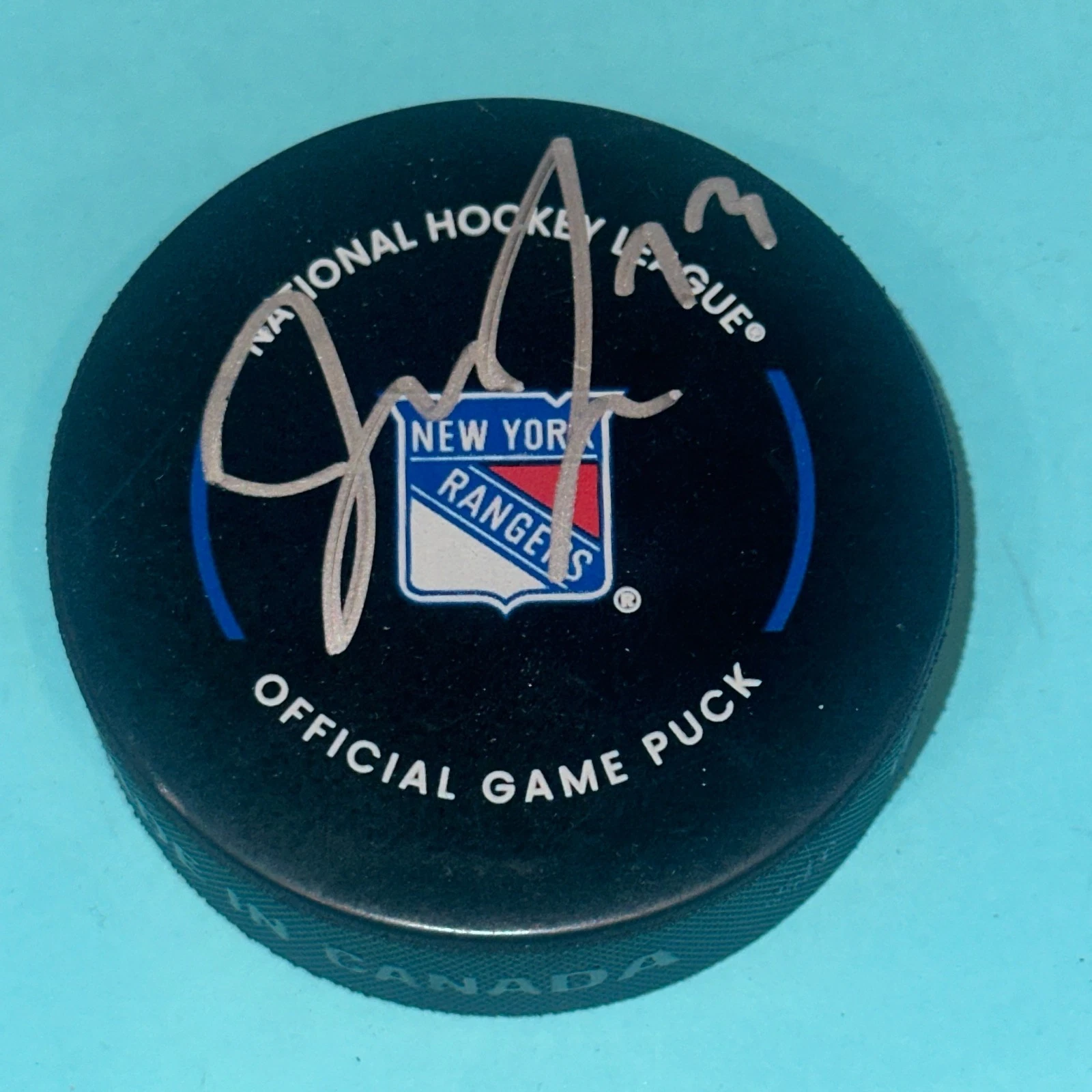 MATT REMPE Signed New York RANGERS Official GAME Puck Beckett (BAS)